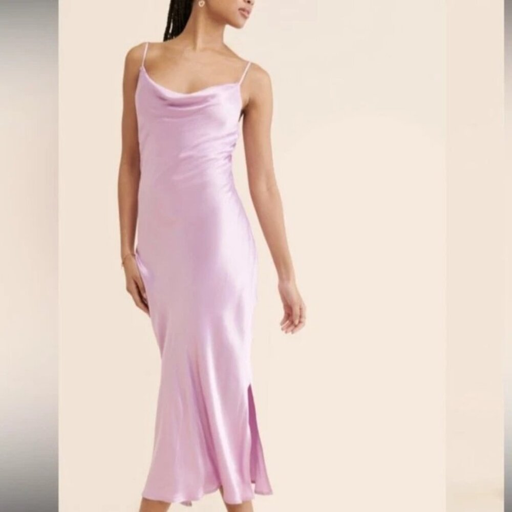 Anthropologie Women's Size XS Maxi Dress Pink Spaghetti Strap Cowl